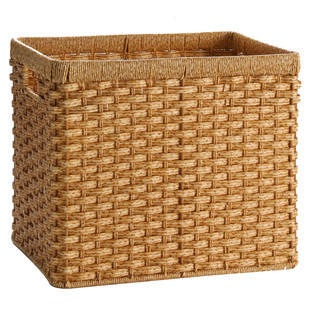 家好点格子柜仿藤编织收纳筐日式收纳篮方形收纳盒杂物整理储物筐