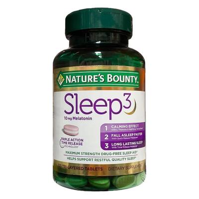 美国直邮Nature's Bounty自然之宝褪黑素安瓶改善睡眠快速入睡