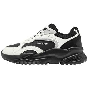 乔丹小千禧革面防水休闲鞋女2025冬季黑色老爹鞋厚底增高运动鞋子