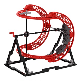 小小工程师国产积木立体环形轨道过山车轨道车diy模型拼装套装MOC