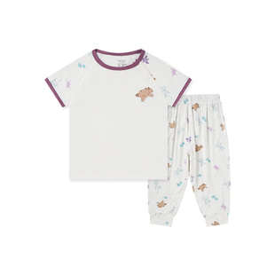 Nest Designs儿童家居服套装宝宝短袖短裤居家睡衣夏季衣服