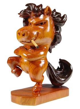 马年吉祥马到成功实木摆件