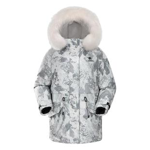 骆驼户外羽绒服冬季女款中长款加厚保暖毛领防风羽绒服