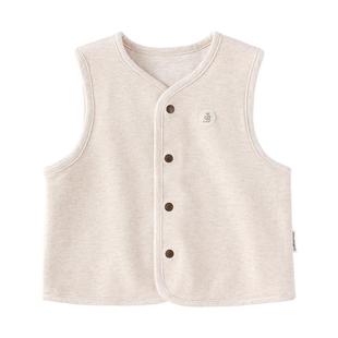 babylove婴儿马甲秋冬外穿纯色上衣洋气宝宝背心外出休闲百搭坎肩