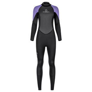 新款3MM加厚保暖连体潜水服女式防晒防寒防水母浮潜冲浪冬泳湿衣