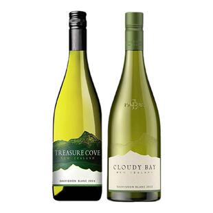 云雾之湾+宝藏湾新西兰进口马尔堡长相思白葡萄酒750ml组合款