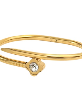 手镯热销家钉子手镯经典款镶钻时尚不锈钢手环简约百搭饰品