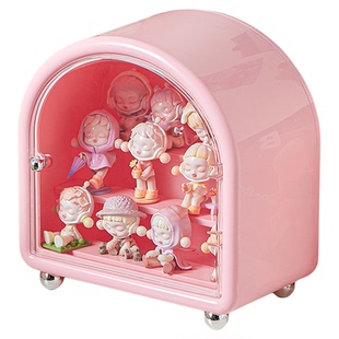 京选手办收纳盒壁挂式泡泡玛特城堡展示盒防尘磁吸桌面盲盒展示柜