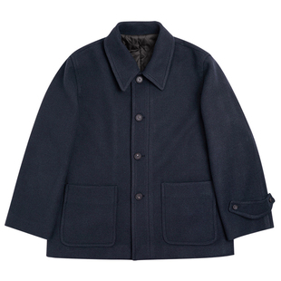 男士短款毛呢外套2025秋冬夹棉加厚英伦休闲韩版黑色呢子大衣男生