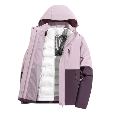 稻草人冲锋衣女款三合一可拆卸羽绒内胆户外2025新款秋冬外套男士