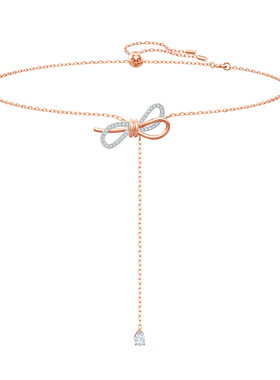 【自营】Swarovski/施华洛世奇蝴蝶结Y形锁骨项链送女友节日礼物