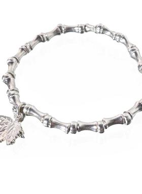 【竹】潮酷新中式节节高升民族风竹节骨头925纯银手链ins手串个性