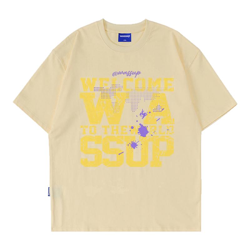 WASSUP潮牌美式T恤短袖男女夏季