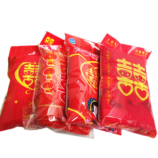 结婚红色喜庆卡通毛巾袋装婚庆送礼品请客邀请回礼伴郎伴娘伴手礼