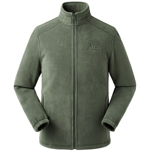 Jeep户外加厚抓绒衣男款双面摇粒绒保暖外套秋立领夹克冲锋衣内胆