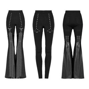 朋克新款显瘦马蹄裤女个性打底裤内搭可拼腿套两穿休闲裤喇叭裤潮