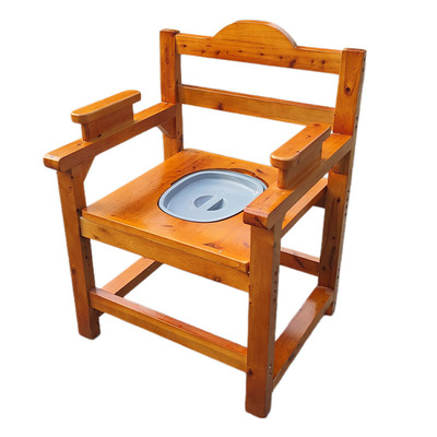 老人病人坐便椅实木防滑带扶手