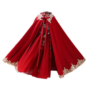 女童披风斗篷红色防风洋气宝宝公主加厚保暖外套婴儿春夏外出披肩