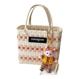 ins网红泰国清迈度假休闲手工包 藤编宝编织女包 菜篮子包手提包