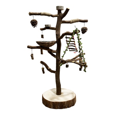 鹦鹉鸟站架树枝鸟爬杆架虎皮牡丹玄凤专用树干桌面落地式驯鸟架子