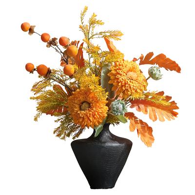 千层金黄金柳仿真花摆件