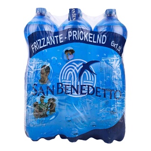 圣碧涛(San Benedetto)含气矿泉水天然含气气泡水1.5L*6瓶新老包