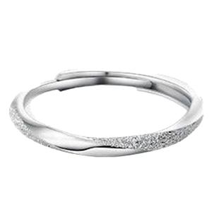 999纯银莫比乌斯环情侣戒指轻奢简约单身食指戒女开口小指环尾戒