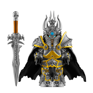 第三方积木魔兽世界巫妖王人仔霜之哀伤天灾军团冰封王座模型玩具