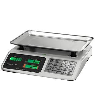 得力商用高精度电子秤卖菜摆摊称重用30公斤小型零售充电计价台秤