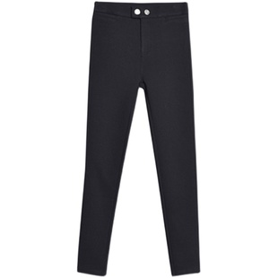 女裤加长版高个子175秋冬打底裤外穿高腰瘦腿加绒弹力铅笔小黑裤