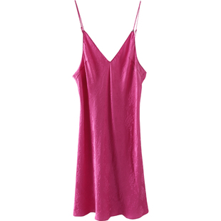 真丝桑波缎提花性感吊带睡裙女夏季2023新款睡衣