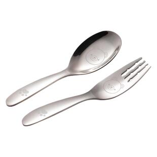 国风316不锈钢儿童勺子叉子吃饭勺喝汤勺汤匙调羹宝宝小勺子家用