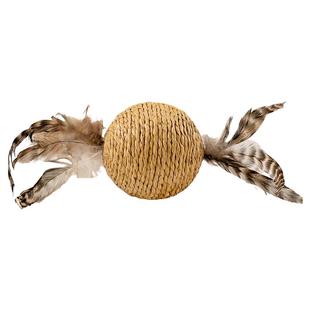 超大剑麻球猫玩具自嗨解闷耐抓发声老鼠羽毛球啃咬磨牙羽毛逗猫棒