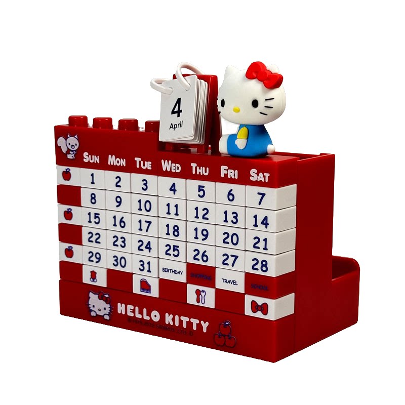 HelloKitty少女心积木万年历台历公仔积木日历动漫小摆件女生礼物