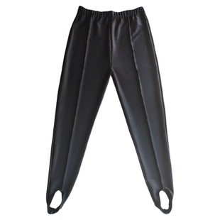 竖条纹老式脚蹬脚踏裤子中老年女高腰宽松外穿长裤弹力踩脚健美裤