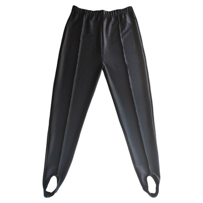 竖条纹老式脚蹬宽松弹力裤子