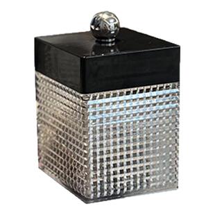 轻奢棉签收纳盒酒店民宿牙签牙线收纳罐梳妆台桌面防尘棉棒收纳盒