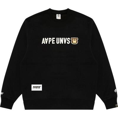 Aape徽章潮流休闲厚绒圆领卫衣