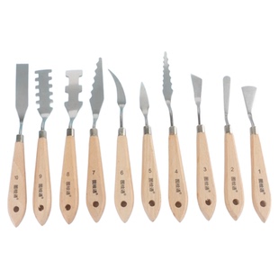 异形刮刀铲刀抹刀油画调色刀平头尖头油画刮刀肌理刀丙烯水粉水彩颜料刀波浪形刮刀美术生专用绘画调色工具