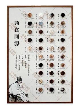 药食同源养生馆中药标本装饰画