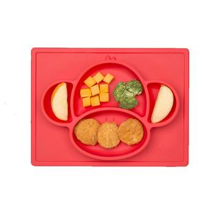 NUBY努比宝宝硅胶餐盘卡通吸盘分格一体式儿童学吃饭防摔辅食碗