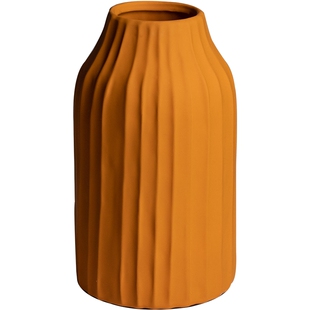 南十字星 轻奢法式橙色陶瓷花瓶直筒客厅干花插花软装饰品 多明戈