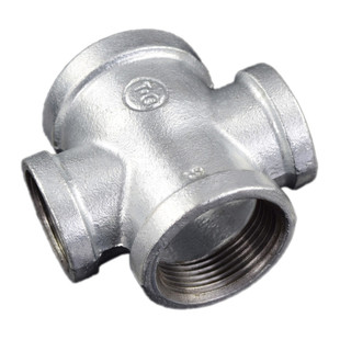 镀锌玛钢侧大偏大异径变径四通内螺纹水管件消防管道接头配件DN65