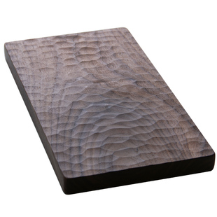 雨木 日式托盘 杯垫黑胡桃实木纯手工雕刻龟纹 茶盘 西餐盘