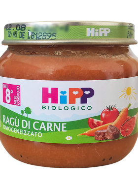 意大利版喜宝HIPP有机婴幼儿宝宝番茄胡萝卜牛肉泥高蛋白辅食泥合