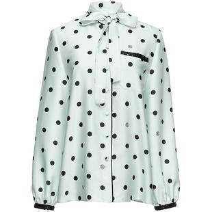 OBEG欧碧倩法式复古波点衬衫春夏薄荷绿通勤优雅上衣10461065