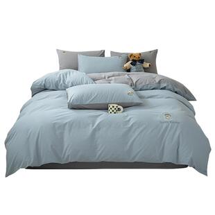 TeenieWeenie小熊蓝色纯棉被套单件全棉被单被罩150x200x230单人