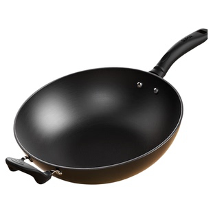 苏泊尔铸铁锅炒锅家用铁锅炒菜锅无涂层老式圆底生铁燃气灶适用