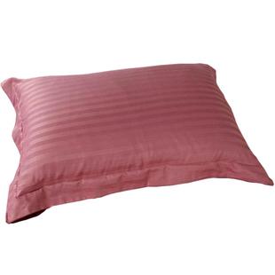 全棉枕套纯棉贡缎纯色床上用品枕套条纹枕套一对枕芯套枕头套宾馆