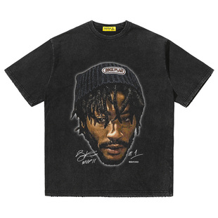 摇滚计划尼克斯队罗斯大头运动短袖潮流高街篮球衣纯棉复古T恤男